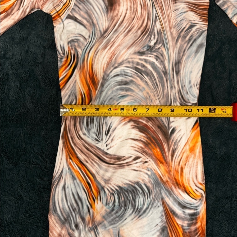 Pastel Swirl Pattern Long Sleeve Dress - Picture 12 of 14